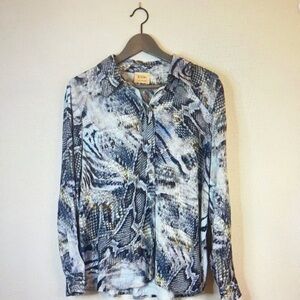 Ellie Men's Snakeskin Button Down Shirt - Black, White, Gray